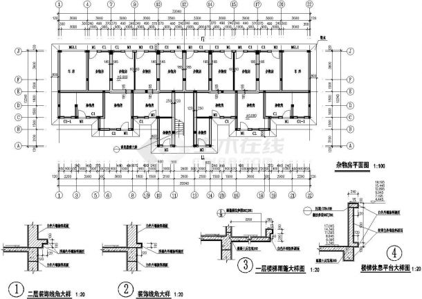 多层现代风格别墅建筑图纸，共八张图纸-图二