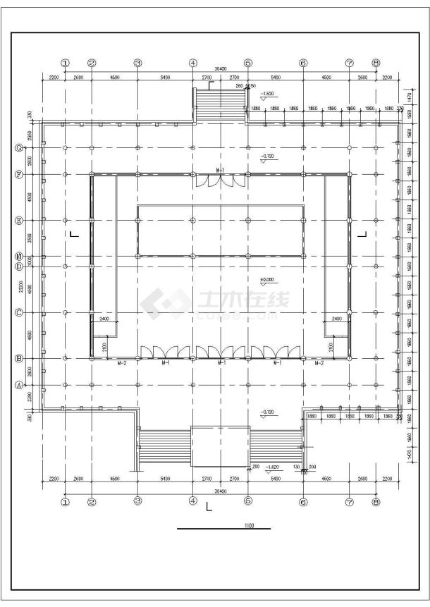 长30.4米 宽23.2米 一层大雄宝殿建筑设计 含大样详图-图二