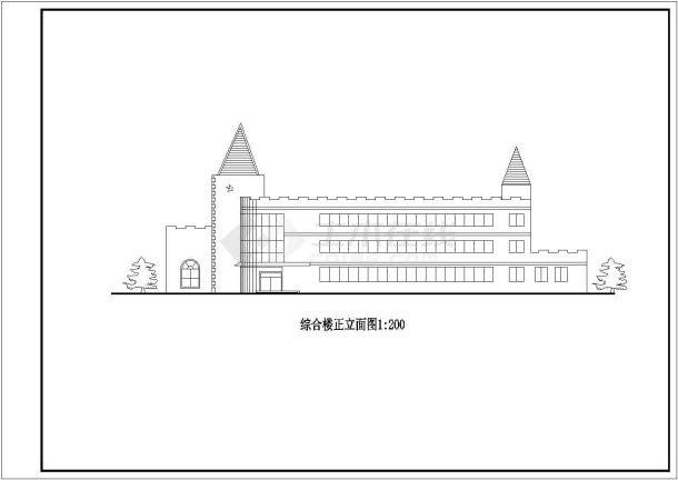 某地精品度假村多层综合楼施工设计全套cad图纸-图一