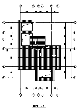 200平米三层新农村现代风格别墅建筑施工cad图，共五张-图二