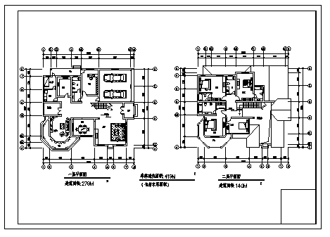 别墅设计_某二层砖混结构简欧农村自建别墅全套施工cad图纸_图1