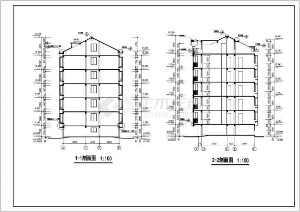 宜城市滨江街道某小区内多层住宅建筑装修设计CAD图-图二