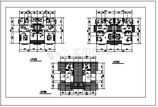 住宅设计_200平米某三层框架结构住宅全套施工cad图纸-图二