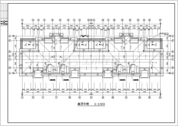 设计装修株洲市某多层住宅楼施工设计CAD图（端头带底商）-图一