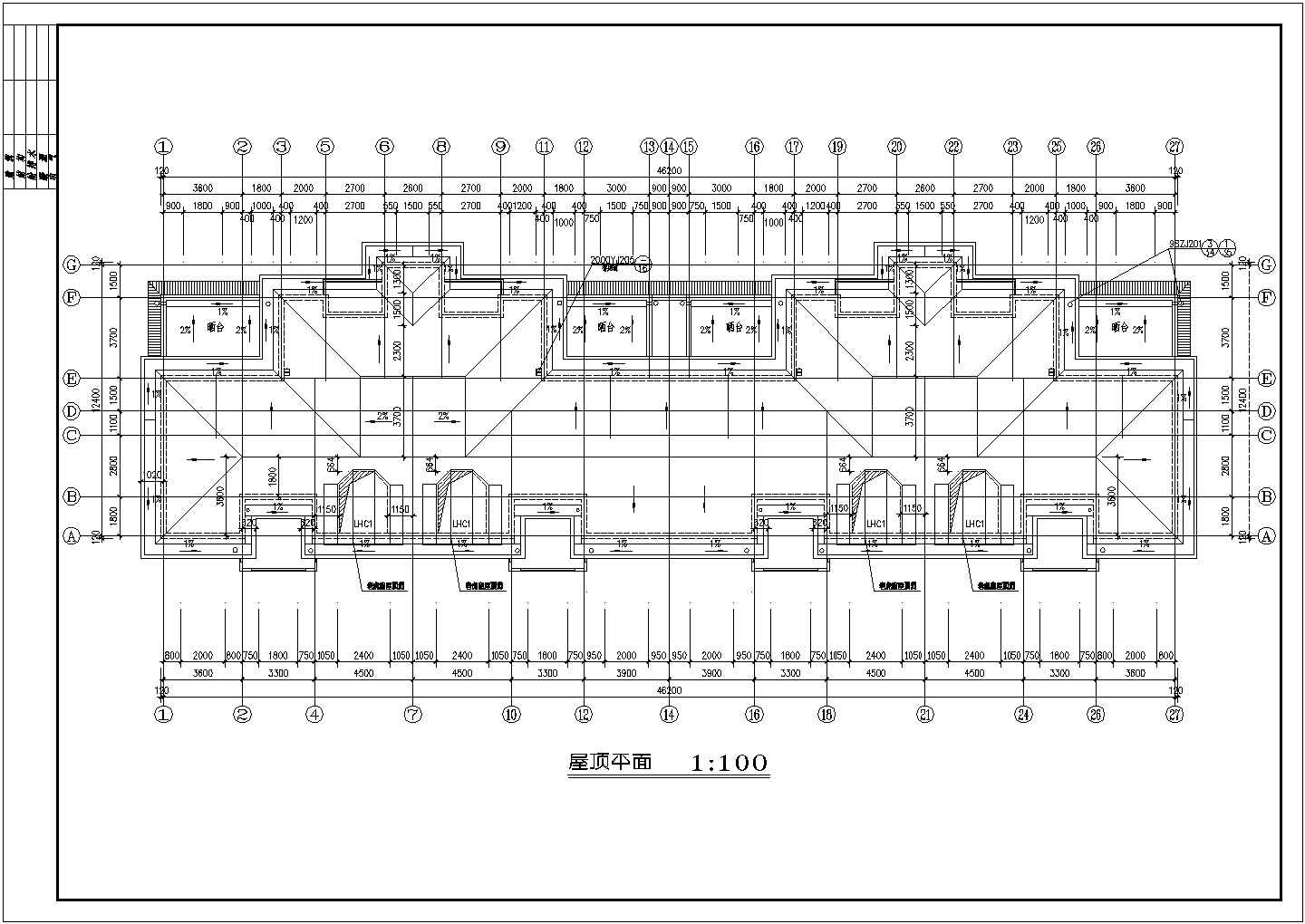设计装修株洲市某多层住宅楼施工设计CAD图（端头带底商）