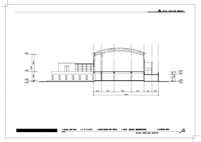 包头市某高档私立小学4层框架结构教学楼平剖面设计CAD图纸_图1