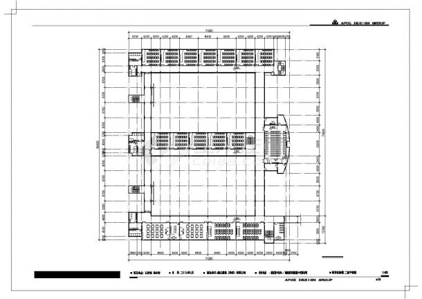 包头市某高档私立小学4层框架结构教学楼平剖面设计CAD图纸-图二
