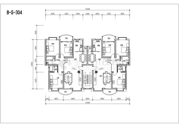 【昊天建筑】某小区装修设计多层砖混户型平面CAD设计方案-图一