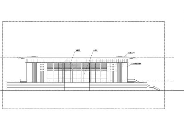 昆明市某高级中学2层框架结构体育馆平立面设计CAD图纸（含夹层）-图二