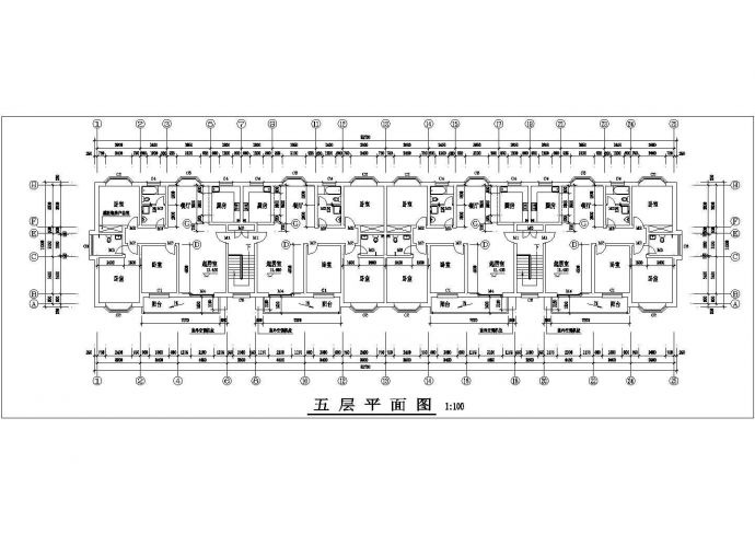 肇庆市某小区6层混合结构住宅楼全套平面设计CAD图纸（含储藏室层）_图1