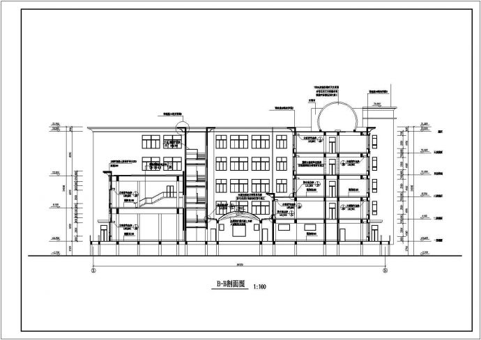某中学综合楼建筑设计图CAD_图1