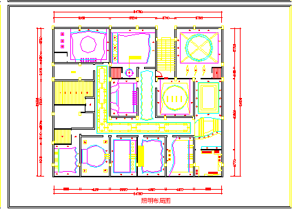 私人会所室内精装修设计cad平面施工图-图二