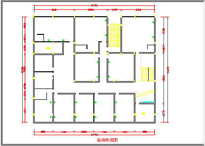 私人会所室内精装修设计cad平面施工图