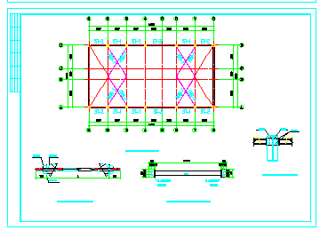 四面坡屋顶钢结构cad办公楼设计图纸_图1