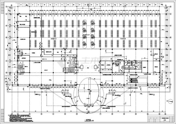长104米 宽53米 -1+4层市汽车客运站大楼建筑施工图【平立剖】-图一