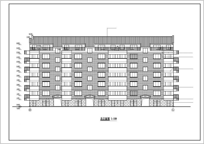 合肥某小区5层砖混住宅楼建筑设计CAD施工图（含架空层和坡屋面层）_图1