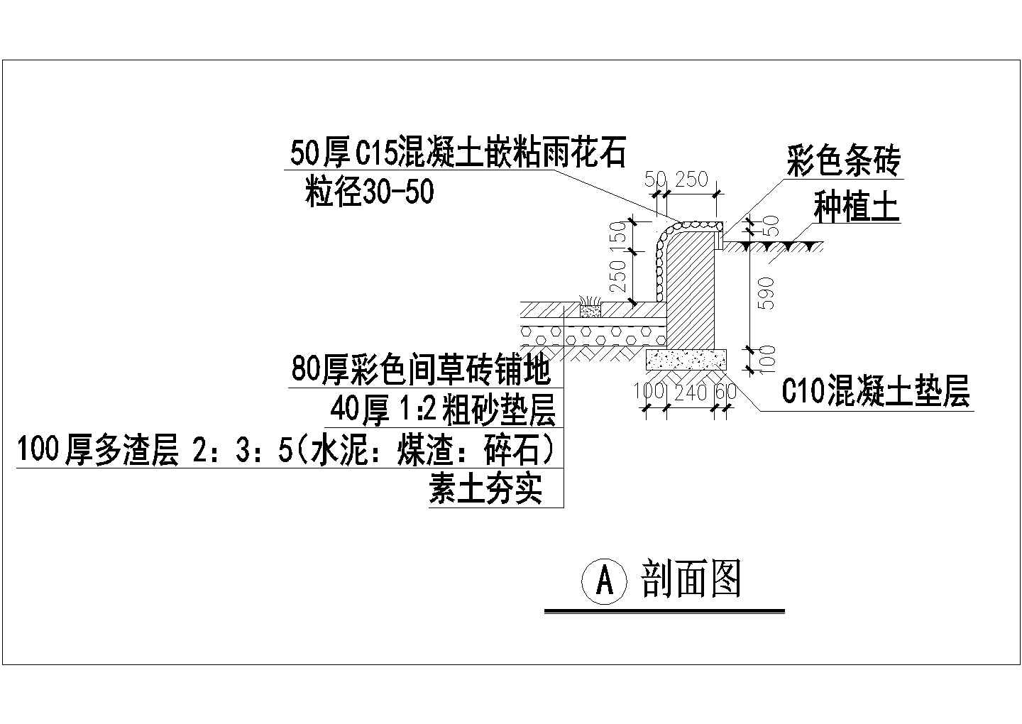 某广场景观树池设计cad施工详图