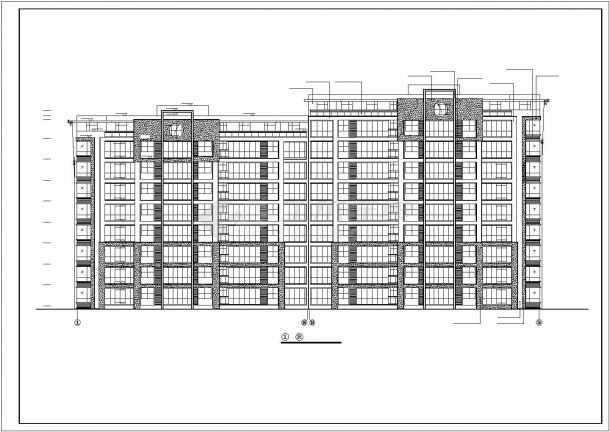 西安市高新路某居住区9+1层砖混结构住宅楼建筑设计CAD图纸-图二