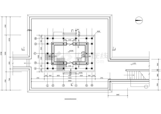 长24.5米 宽21.78米 单层长城关楼施工图【建筑图 结构图】-图二