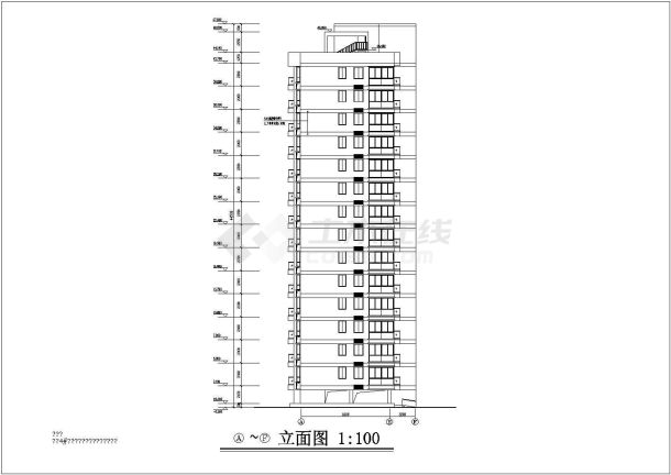 如皋市某高层住宅小区百合楼CAD图-图二