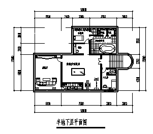600平米三层带半地下室别墅设计cad图(含平面图，共四张)-图一