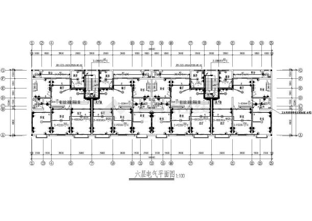 某安置房多层建筑电气设计CAD图-图二