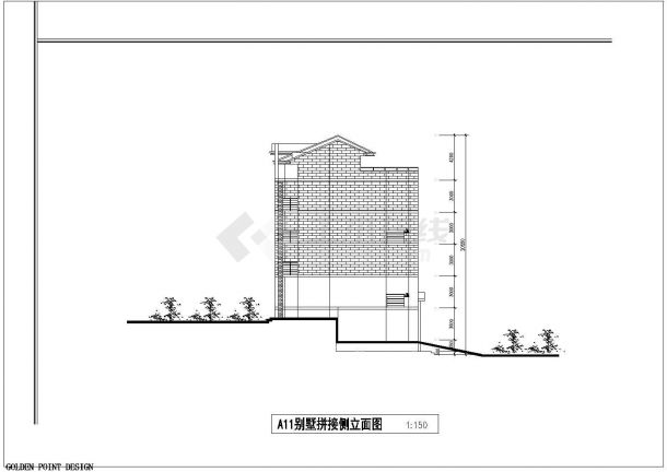 某湖边豪华型私人精品别墅建筑设计方案施工CAD图纸-图一