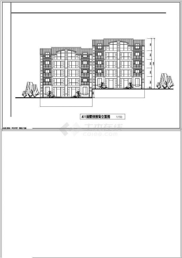 某湖边豪华型私人精品别墅建筑设计方案施工CAD图纸-图二