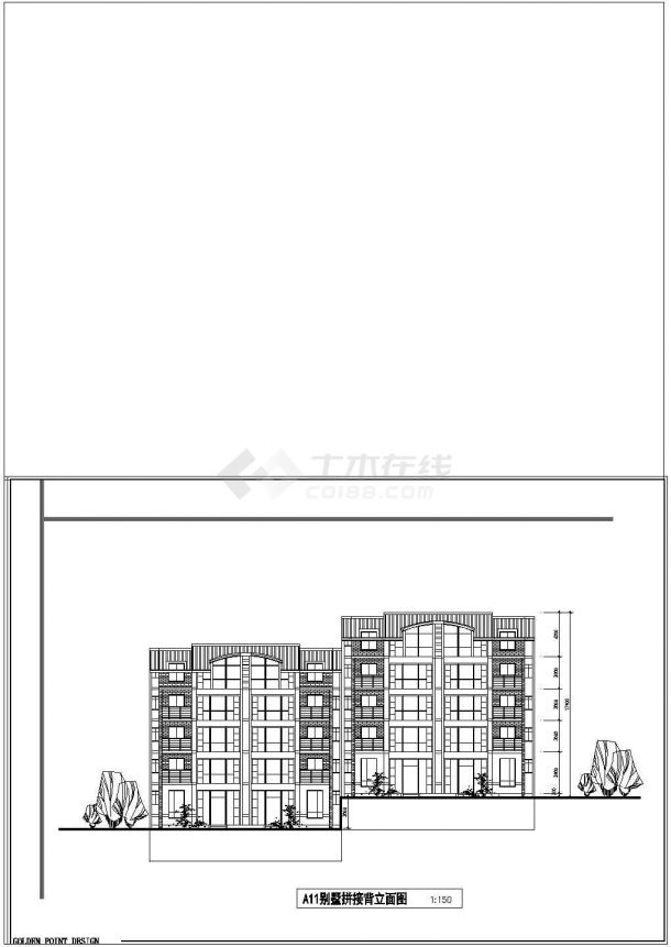 某湖边豪华型私人多层精品别墅建筑设计方案施工CAD图纸-图二