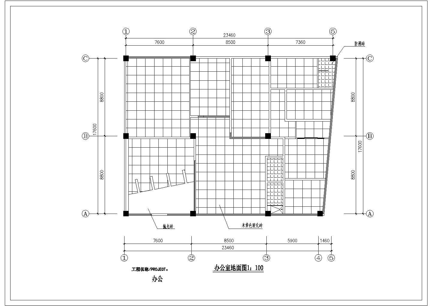 某经理办公室精装修装饰施工设计全套cad图纸