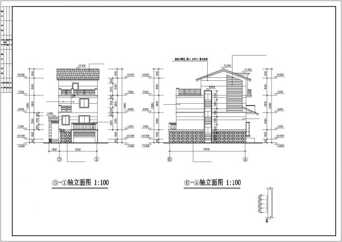 某湖边豪华型别墅建筑设计方案施工CAD图纸_图1
