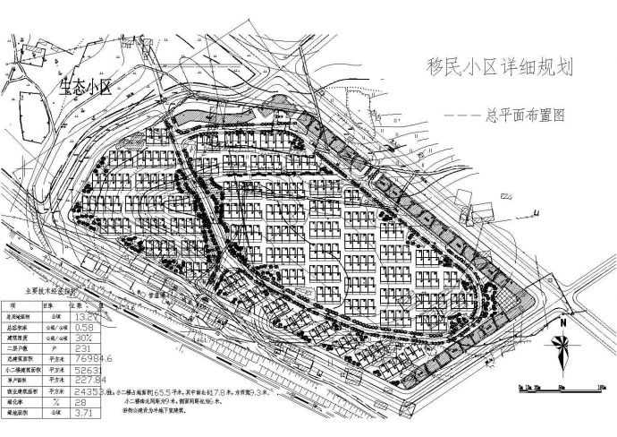 移民小区详细规划总平面布置图_图1