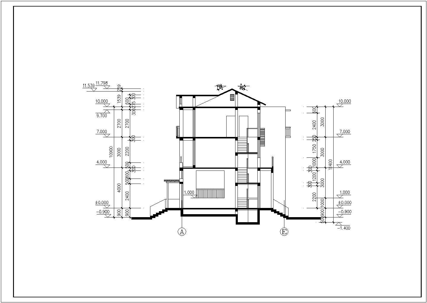 某居住小区精致独立式别墅建筑设计方案施工CAD图纸