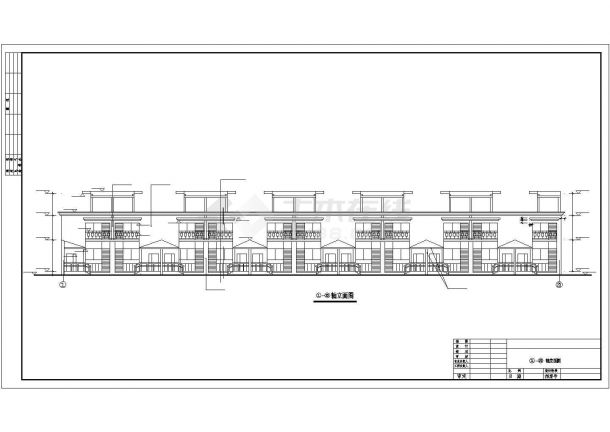 某居住小区多层连排别墅建筑设计方案施工CAD图纸-图二
