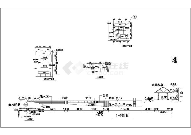 某游泳池规划设计cad施工详图-图二