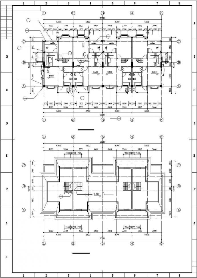 某小区联排高级多层别墅建筑全套设计方案施工CAD图纸_图1