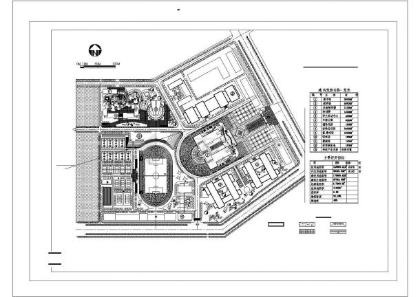 总用地面积246460.4平方米（约370亩）大学校规划总平面布置图-图一