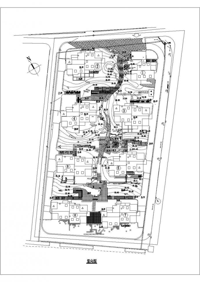 某高档多层住宅小区规划设计cad总平面方案图纸_图1