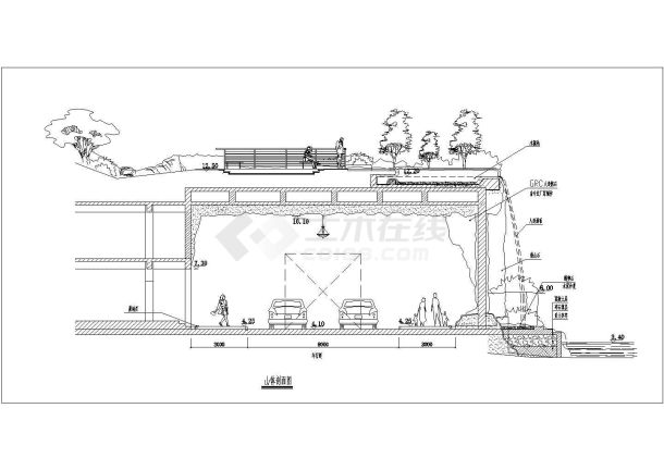 某景观山体设计cad施工详图-图二
