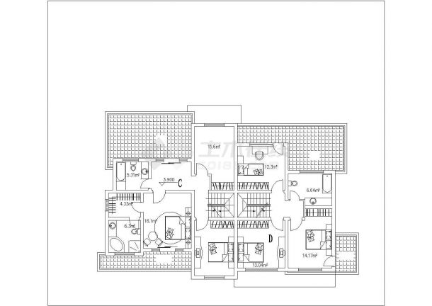 某度假山庄高级别墅区独栋建筑设计方案施工CAD图纸-图一