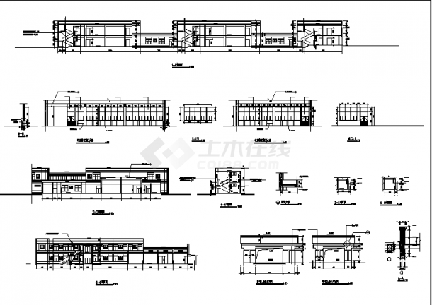 扬州学校二套高中餐厅综合楼建筑设计施工cad图纸-图一