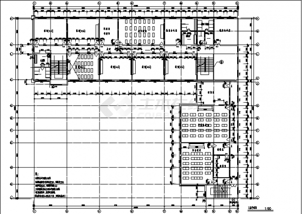 泗洪实验小学二套综合楼建筑设计施工cad图纸-图二