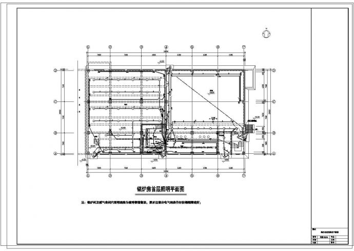 长38.5米 宽20.8米 2层1310平米住宅小区配套锅炉房工程电施CAD图纸_图1