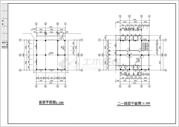 北京某城中村5层混合结构住宅楼建筑设计CAD图纸（底层商用）-图二