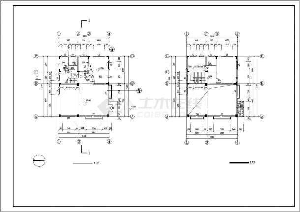梅州市泰安家园小区3层砖混结构住宅楼建筑设计CAD图纸（含夹层）-图一