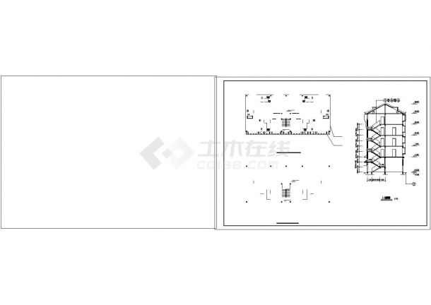 苏州市安心花园小区1150平米6层联建式框混结构住宅楼建筑设计CAD图纸-图二