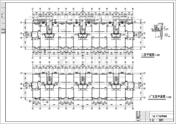 某地多层住宅楼建筑设计cad套图-图二