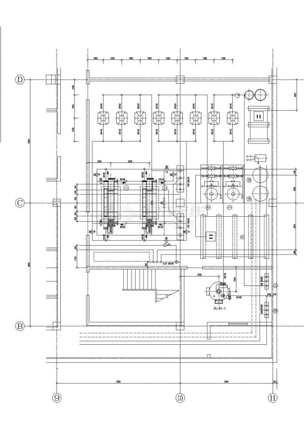 【山西】某锅炉房及冷冻机房设计施工CAD图【平面布置图 基础图 剖面图 透视图】-图一