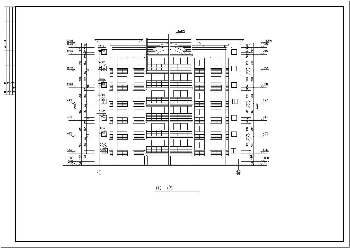 郊区多层住宅楼全套建筑设计施工cad图纸(含各层平面图)