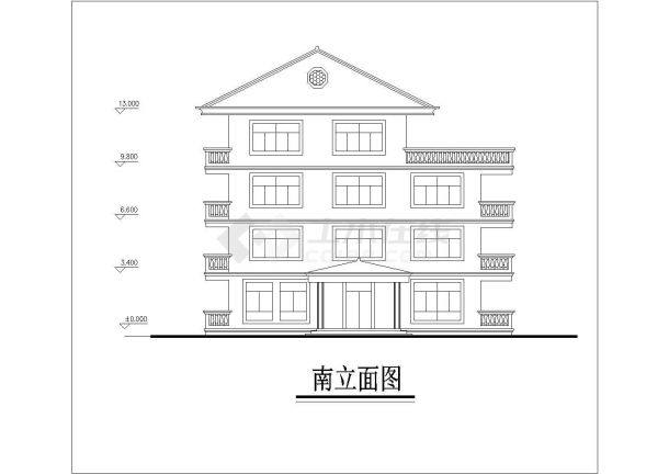 某南方度假山庄高级别墅区独立建筑方案设计施工CAD图纸-图一